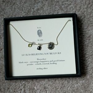 B.U. horseshoe necklace with crystals